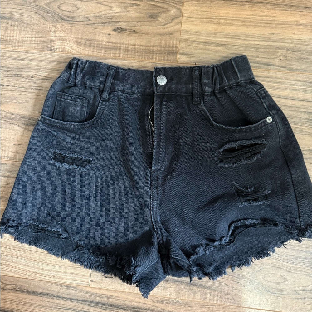 Love Tree Black Distressed Jean Shorts